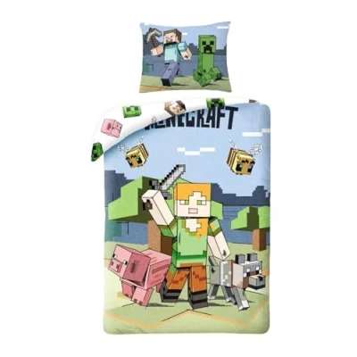 Afbeelding van Minecraft Dekbedovertrek Farm Eenpersoons 140 x 200 cm Polyester