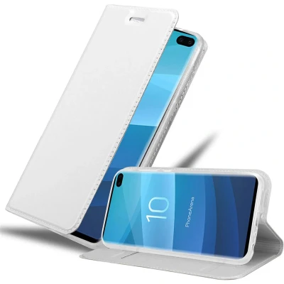 Afbeelding van Cadorabo Hoesje geschikt voor Samsung Galaxy S10 PLUS in CLASSY ZILVER Beschermhoes met magnetische sluiting, standfunctie en kaartvakje Book Case Cover Etui