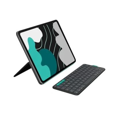 Afbeelding van Logitech Flip Folio, toetsenbordcase voor iPad Pro 13 inch (M4) en Air (M2 M3) (2024, 2025) beschermhoes met afneembaar toetsenbord Grafiet AZERTY