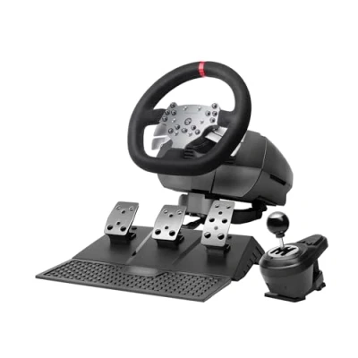 Afbeelding van Mars Gaming MWH RSX, SimRacing Stuur et Force Feedback Dubbele Motor, Set Van 3 Pedalen Progressieve Weerstand, H Versnellingspook 12 Versnellingen, 14 Aanpasbare Knoppen, PC/PS4/Xbox Series XS