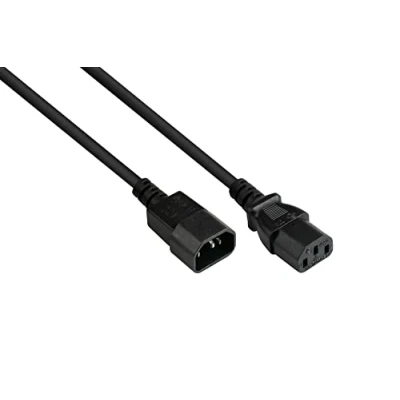 Afbeelding van Good Connections P1430 S020 Koudeverlengstuk, 2 m, C14 (recht) aan C13 (recht), 0,75 mm² zwart