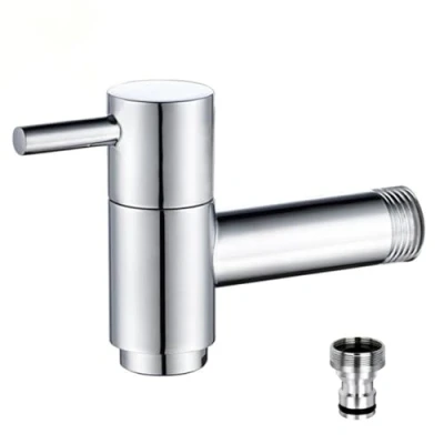Afbeelding van Wandmontage Verchroomd Messing Outdoor Tuin Kraan Balkon Mop Sink Koud Water Tap Badkamer Wasserij Utility Kranen