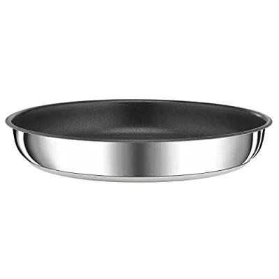 Afbeelding van Tefal Ingenio Preference Pan 22 cm, stapelbaar, roestvrij staal, antiaanbaklaag, inductie, veelzijdigheid, ruimtebesparend, temperatuurweergave, gemaakt in Frankrijk L9730302