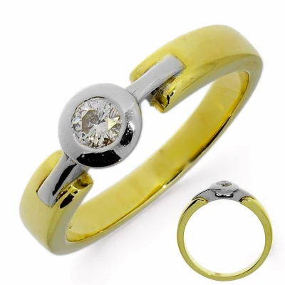 Afbeelding van Gouden Aanzoeksring 0.15 ct Diamant 14 karaats