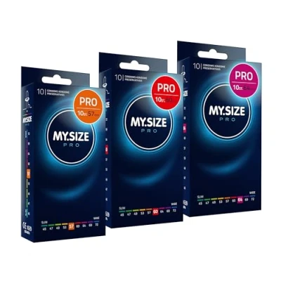 Afbeelding van MY.SIZE PRO condoommaat 4,5,6 57,60,64 mm, 3x10 condooms Perfecte pasvorm en een geschikte maat voor elke man