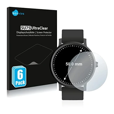 Afbeelding van Savvies Screenprotector voor Horloges (Rond, ø: 50 mm) Folie Beschermfolie transparant (6 Stuks)