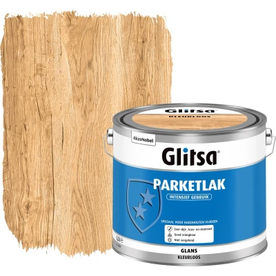 Afbeelding van Glitsa Parketlak Glans 2,5l Blanke lak &amp; Beits