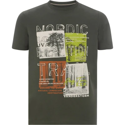 Afbeelding van Jan Vanderstorm Tandrup Tshirt print, Heren, Maat: XXL, Oliv