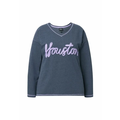 Afbeelding van Ulla Popken Sweatshirt blauw gemêleerd / lavendel