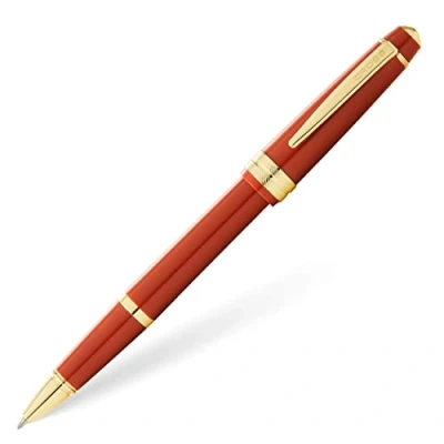 Afbeelding van Cross Bailey Light Rollerball (lijndikte F, schrijfkleur: zwart, incl. cadeauverpakking) Amber lak met goudkleurig beslag