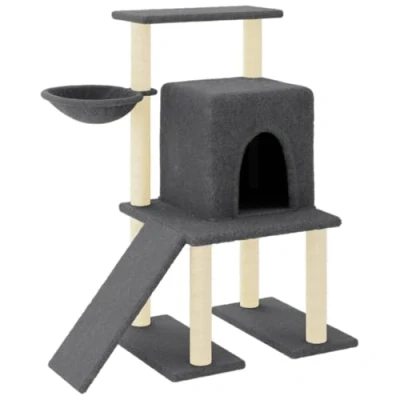 Afbeelding van vidaXL Kattenmeubel met sisal krabpalen 96,5 cm donkergrijs