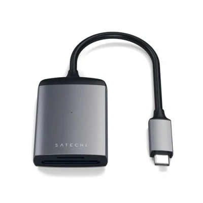 Afbeelding van Satechi Aluminum Type C UHS II Micro/SD Card Reader grijs ST TCU3CRM