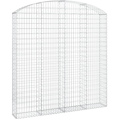 Afbeelding van vidaXL Schanskorf gewelfd 200x30x200/220 cm gegalvaniseerd ijzer
