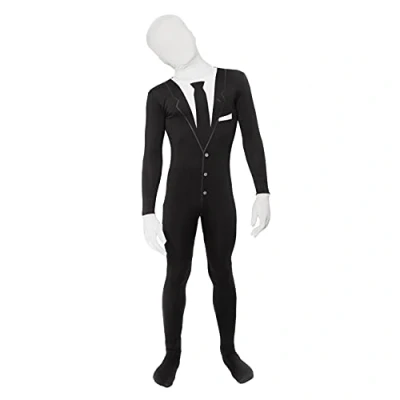 Afbeelding van Morphsuits Slenderman morphsuit, verkleedkostuum, voor kinderen, maat Large (135 cm 152 cm)