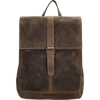 Afbeelding van Hide &amp; Stitches Idaho Rugzak 100% Leder Premium Rugtas Donkerbruin Leer