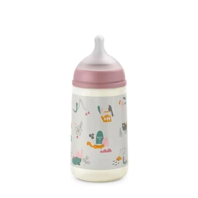Afbeelding van Suavinex, SX Pro Fysiologische fles 270 ml, met anti koliek ventiel, gemiddelde stroom (M), voor baby&#039;s vanaf 3 maanden, walk pink