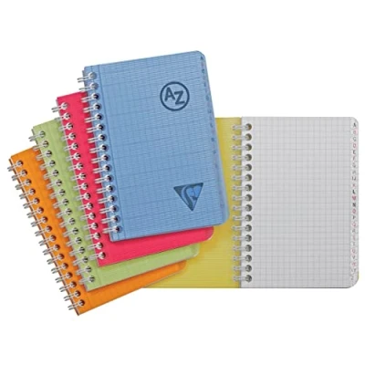 Afbeelding van Clairefontaine 328225C Linicolor Fresh collectie Spiraalgebonden Adresboekje 9x14 cm 100 Pagina&#039;s Kleine Vierkante Ruitjes Wit Papier 90 g Transparante Polypropyleen cover Willekeurige Kleur