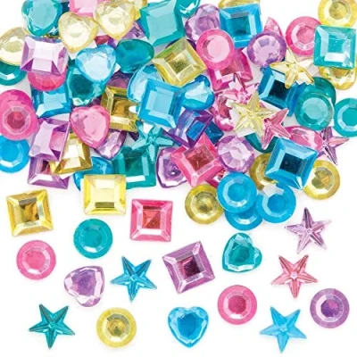 Afbeelding van Baker Ross AX695 Zelfklevende juwelen Pack van 200, Diverse Gem Sticker Ambachtelijke Versieringen voor Kinderen Kunst en Ambachten Decoreren