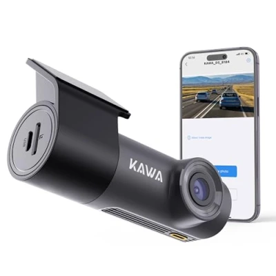 Afbeelding van KAWA Dashcam Front 1296P, Mini Auto met APP, WiFi WDR Nachtzicht, 360 Roterende Behuizing, 145Breedte, 24H Parkeerbewaking, G Sensor, D5
