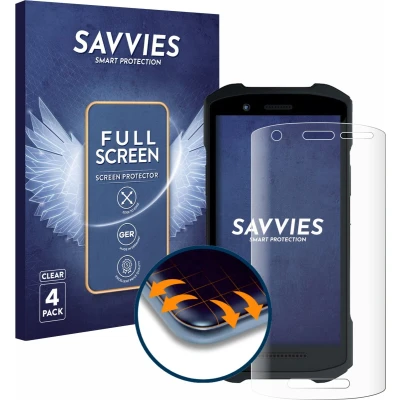 Afbeelding van Savvies Screenprotector voor Zebra TC21/ TC26 Folie Beschermfolie transparant volledig dekking (4 Stuks)
