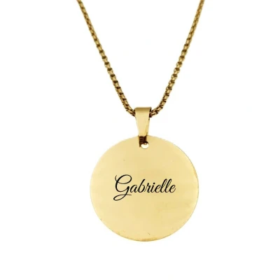 Afbeelding van Ketting RVS Met Naam Gravering Gabrielle Goud Rond