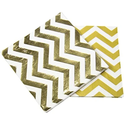 Afbeelding van Folat Servetten zigzag Goud (20stuks)