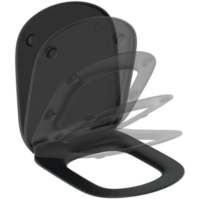 Afbeelding van Ideal Standard Silk Black zitting met deksel softclose mat