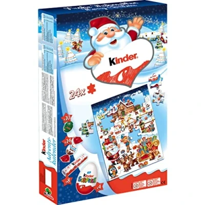 Afbeelding van Kinder Puzzel adventskalender en assortiment chocolade, de kalender van 311 g
