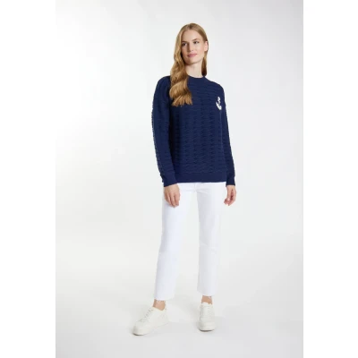 Afbeelding van Dreimaster Maritim Dames Gebreide Trui SCHMUDDELWEDDA M/L / Maritiem 52% Polyesteracryl 28% Polyesteramide 20% Polyester