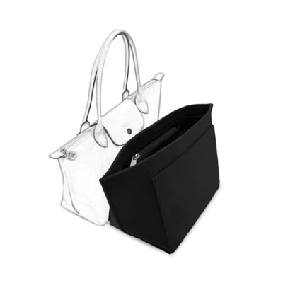 Afbeelding van D.DUO Bag Insert Organizer, portemonnee accessoires, Longchamp lange steel tote organizer (Zwart, M (lang handvat))