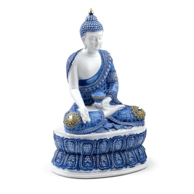 Afbeelding van Wit &amp; Blauw Thaise Boeddha Lotus