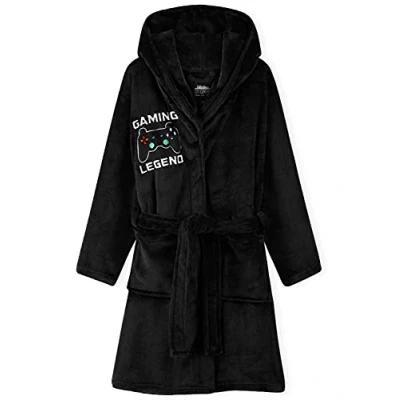 Afbeelding van CityComfort Kamerjas voor jongens, gaming fleece kinderen van 7 14 jaar, Zwart, 13 Jaren