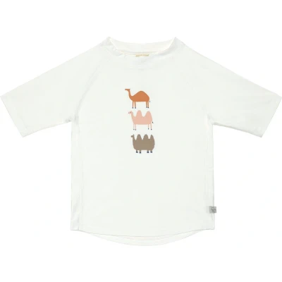 Afbeelding van LÄSSIG UV zwemshirt korte mouw camel wit