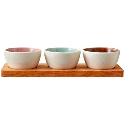 Afbeelding van Bitz Dipschaaltjes Set Gastro Creme/multi 32 x 11 cm 3 Delig