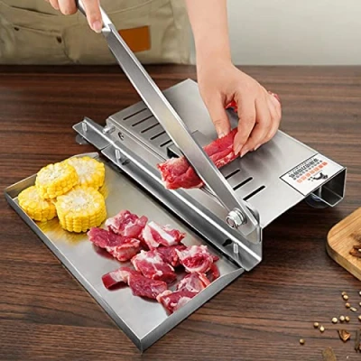 Afbeelding van Handmatige Bone Meat Cutter, Rvs Ribben Vlees Chopper, Thuis Commerciële Voedsel Slicer Machine Voor Vis, Kip, Rundvlees, Vlees, Groenten &amp; Deli