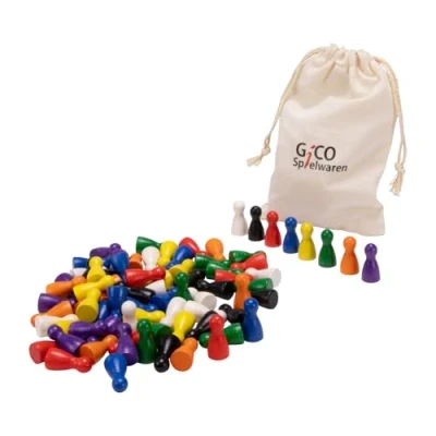 Afbeelding van GICO 80 halmakegels 24x12 uit hout set in 8 kleuren 2131