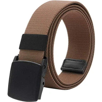 Afbeelding van LionVII Heren Elastische riem Tactical Military met kunststof gesp 130 cm, bruin, one size
