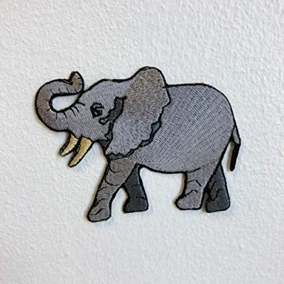 Afbeelding van Cool Elephant Enorme Animal Iron Naai op geborduurde patch
