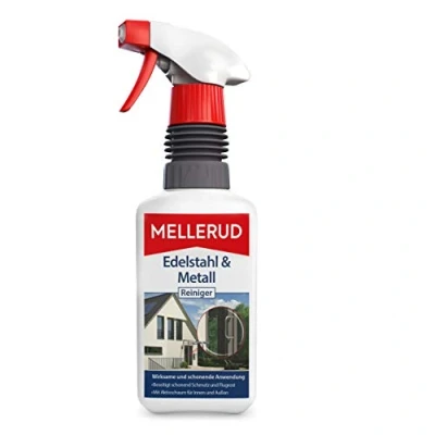 Afbeelding van MELLERUD Roestvrijstalen en metaalreiniger, 1 x 0,5 l, effectieve spray tegen vet, olie, vingerafdrukken nog veel meer voor metalen oppervlakken binnen buiten