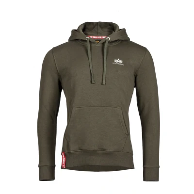 Afbeelding van Alpha Industries Basic Hoody Small LOGO Hoodie, Heren, Maat: Small, Charcoal heather