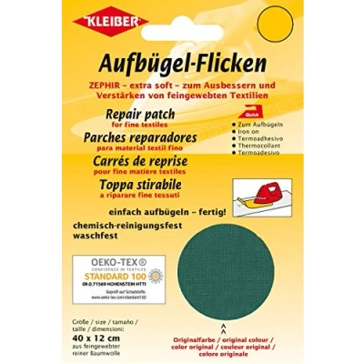 Afbeelding van Kleiber + Co.GmbH opstrijk patches Zephir, 12 groen (Pack van 2), ca. 40 cm x