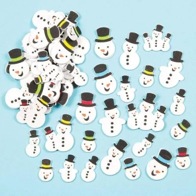 Afbeelding van Baker Ross EF408 Stickers met glinsterende sneeuwman voor kinderen het versieren van kaarten en knutselprojecten (80 stuks)