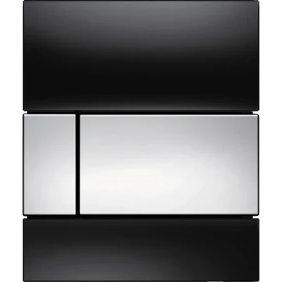 Afbeelding van TECE Square II urinoir drukplaat glas zwart toetsen glans chroom