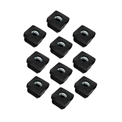 Afbeelding van Design61 10 x schroefdraadstoppen vierkante buisstoppen 25 mm 2,0 met M10 binnendraad