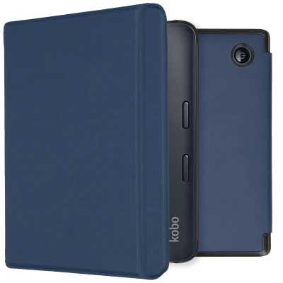 Afbeelding van Tolino Vision 6 Hoes: iMoshion Slim Hard Case Bookcase Donkerblauw Kunstleder E Reader Hoezen