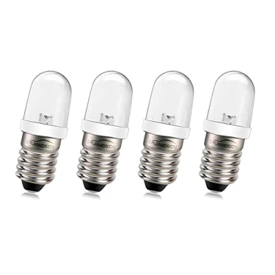 Afbeelding van Ruiandsion E10 ledlampen, 220 V, 230 AC, 8 mm schroef, energiebesparende basis, led display, upgrade warmwit (4 stuks)
