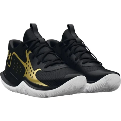 Afbeelding van Under Armour Court Performance GS JET 23 Basketbalschoenen, Maat: 38.5, Black Leer en textiel