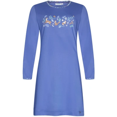 Afbeelding van Rebelle Nachthemd Forest Animals Bio Katoen Blauw Maat 38