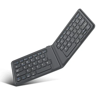 Afbeelding van MoKo Universal Foldable Keyboard, Rechargeable Portable Ultra Thin Wireless Bluetooth Keyboard Fit with iPhone, iPad, Compatible iOS, Android and Windows Tablets Smartphones Devices Gray