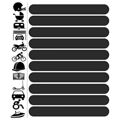 Afbeelding van Biomar Labs® Reflectoren reflecterende stickers, folie, zwarte stickerset (10 stuks) zelfklevende fiets reflector veiligheidsstickers velgrandstickers D 61